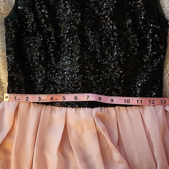 B Darlin SZ9 Navy Blue/Pale Pink Sequin Party Cocktail Dress - Picture 9 of 13